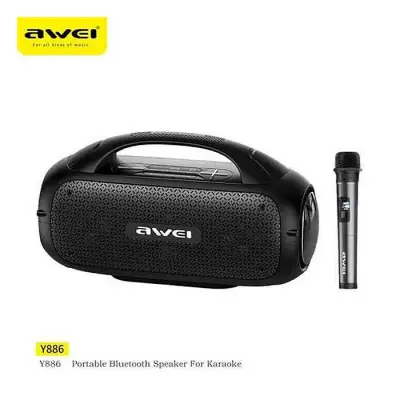 Awei Y886 Portable Outdoor Wireless Speaker 80W with Wireless Mic
